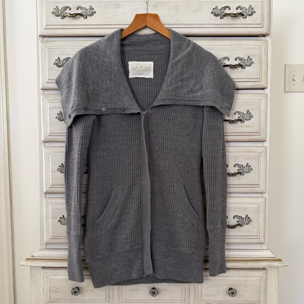 Loft Lounge Grey Merino Wool Cardigan